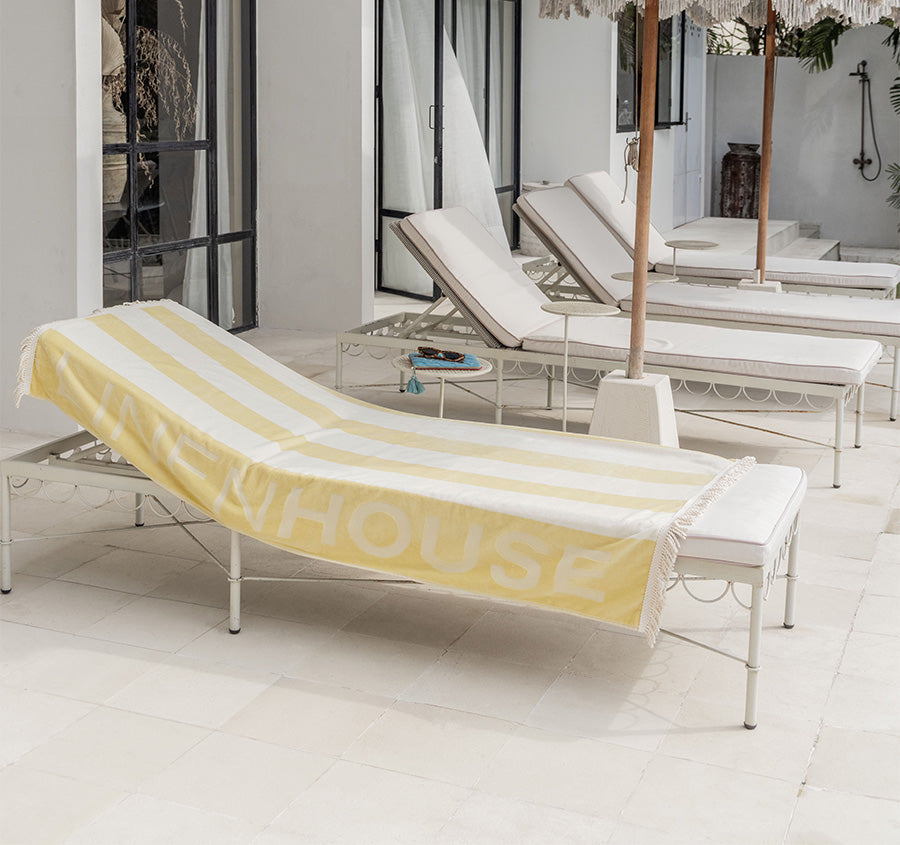 Linen House Logo 95x175cm Beach Towel Butter