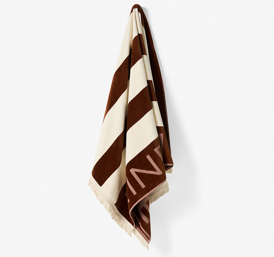 Linen House Logo 95x175cm Beach Towel Chocolate