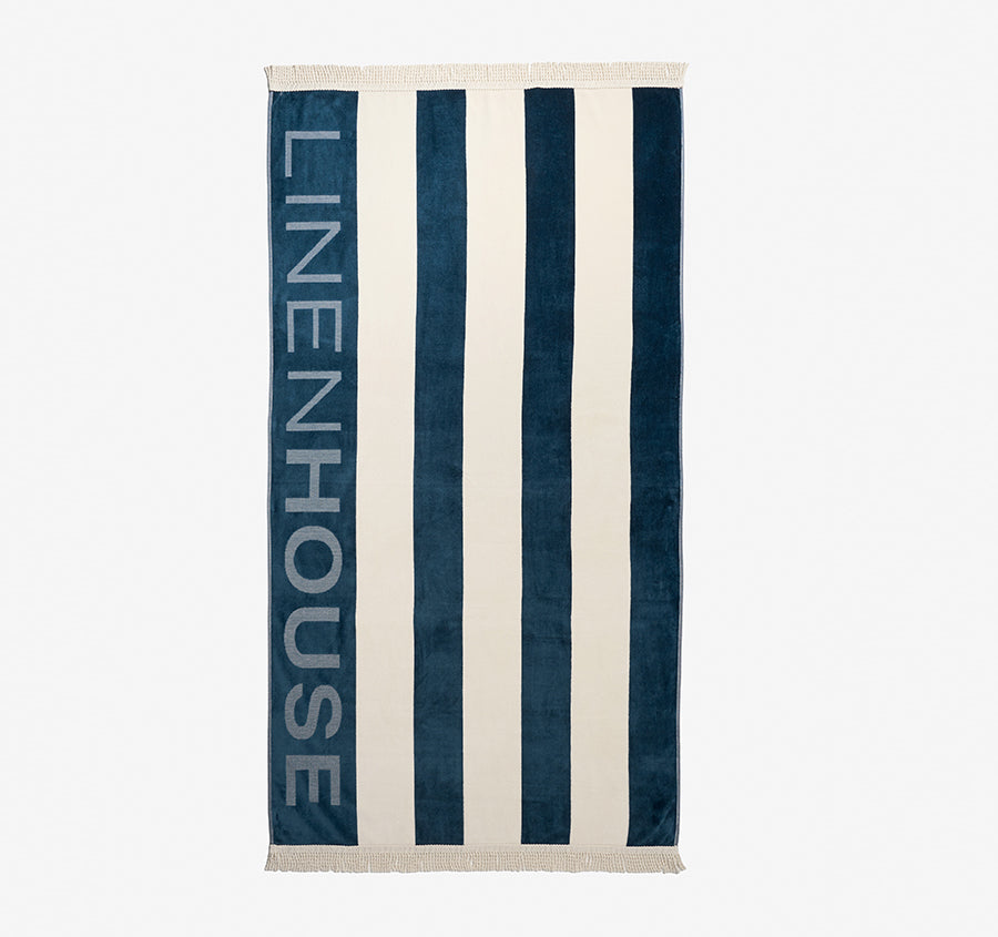 Linen House Logo 95x175cm Beach Towel Ocean