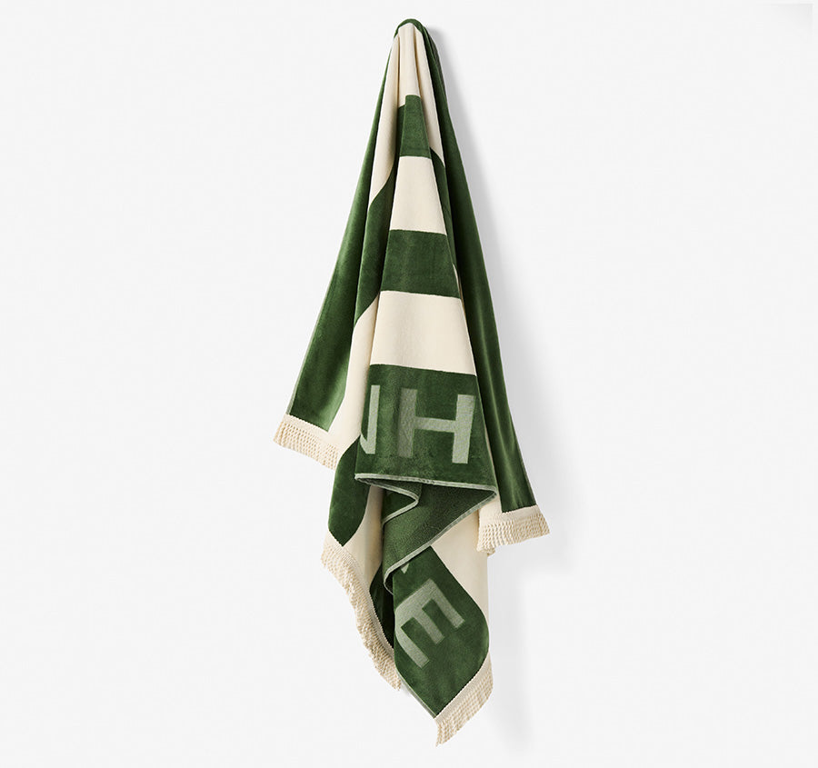 Linen House Logo 95x175cm Beach Towel Olive
