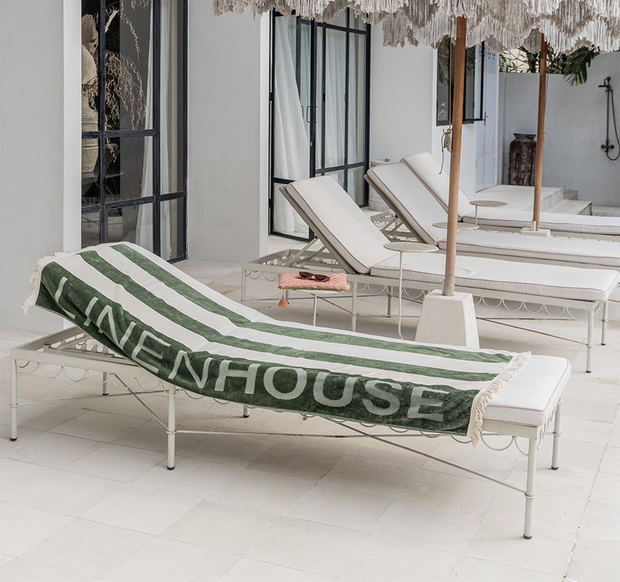 Linen House Logo 95x175cm Beach Towel Olive