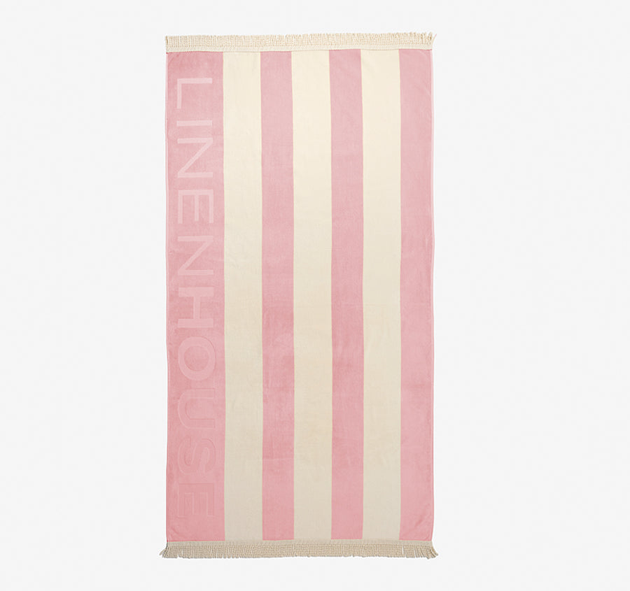 Linen House Logo 95x175cm Beach Towel Peony