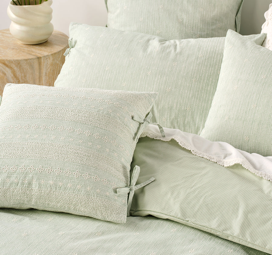 Lisette Quilt Cover Set Range Seaglass