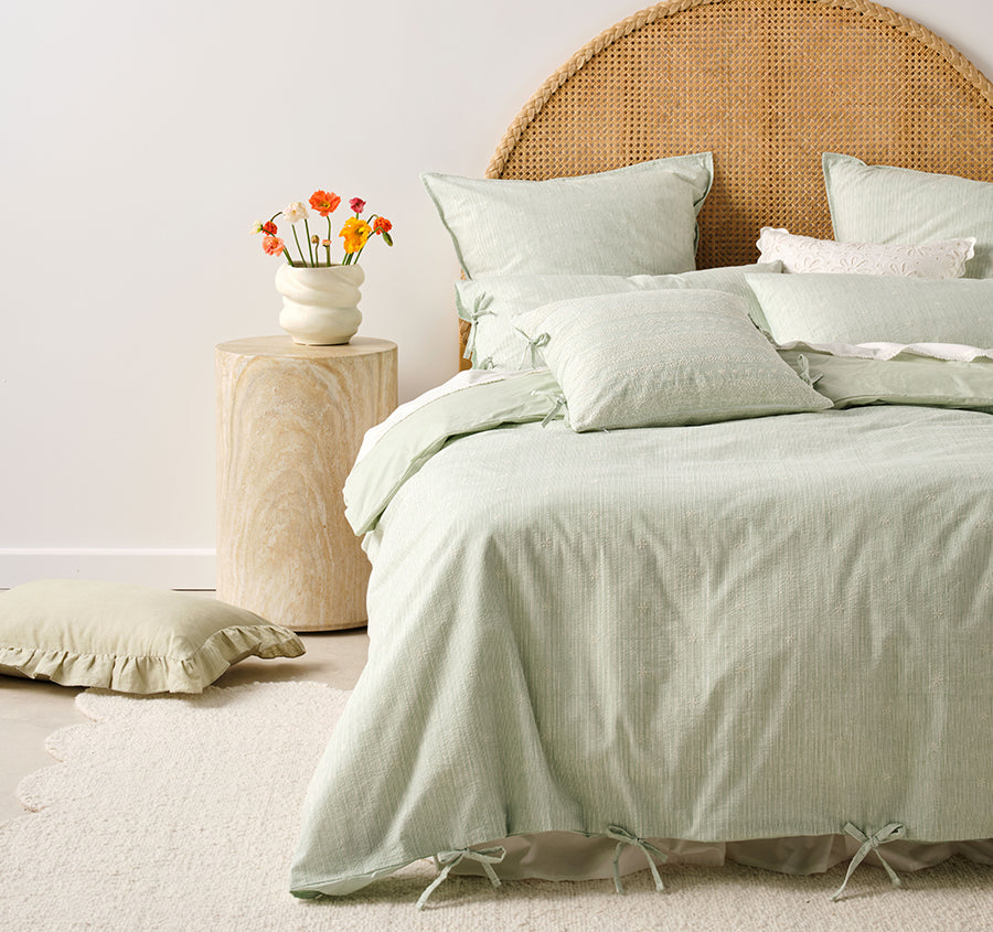 Lisette Quilt Cover Set Range Seaglass