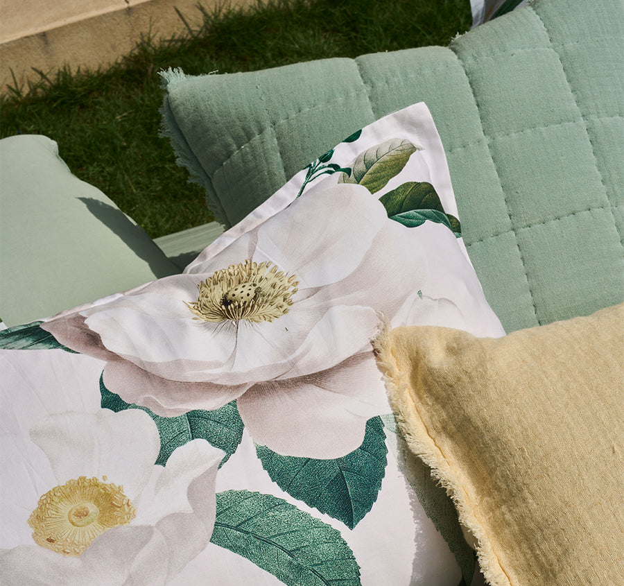 Loretta Quilt Cover Set Range Vanilla