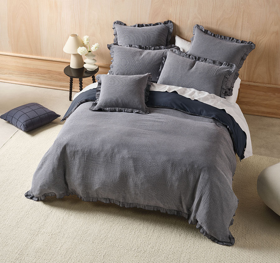 Lucy Quilt Cover Set Range Navy