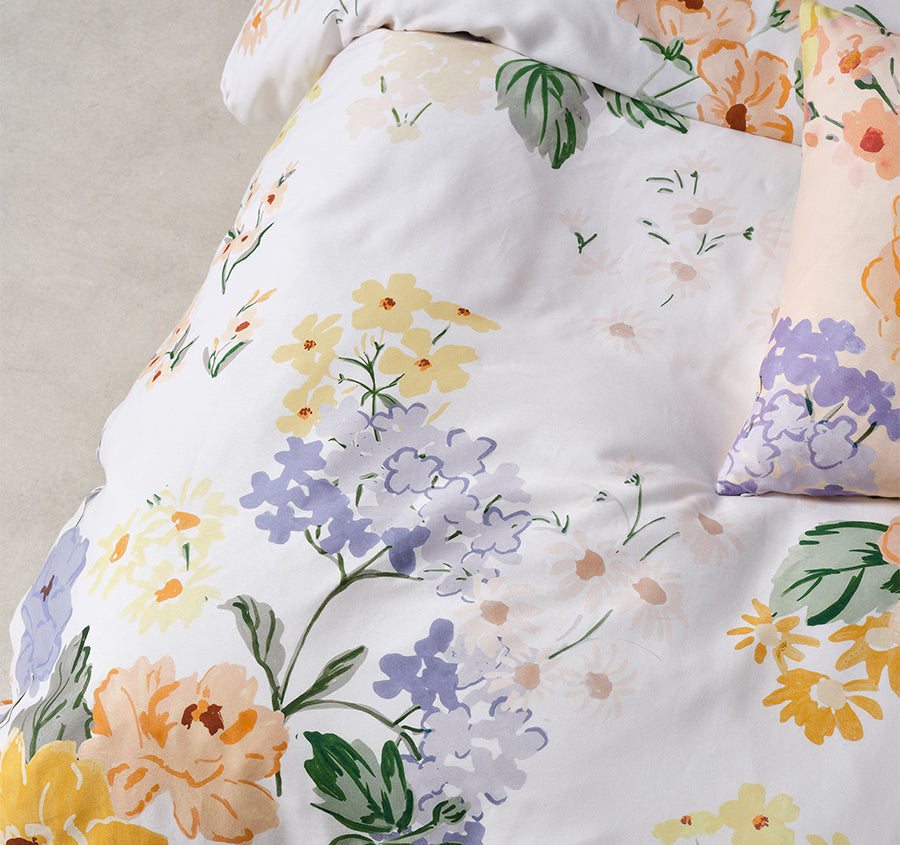 Lyra Quilt Cover Set Range Peach