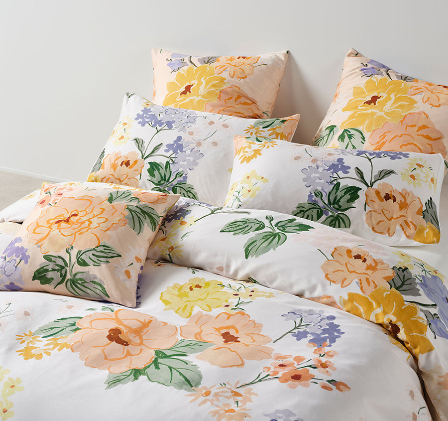 Lyra Quilt Cover Set Range Peach
