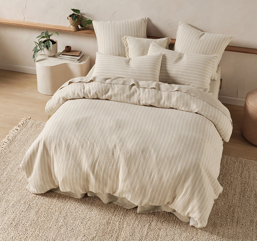 Majorca Quilt Cover Set Range Natural