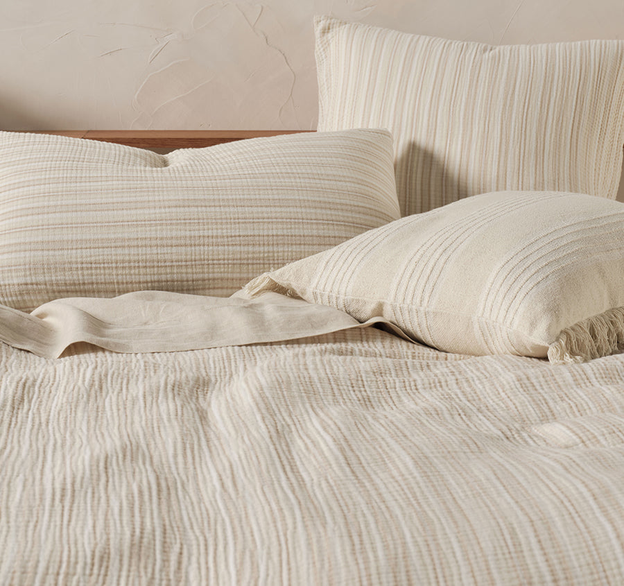 Majorca Quilt Cover Set Range Natural