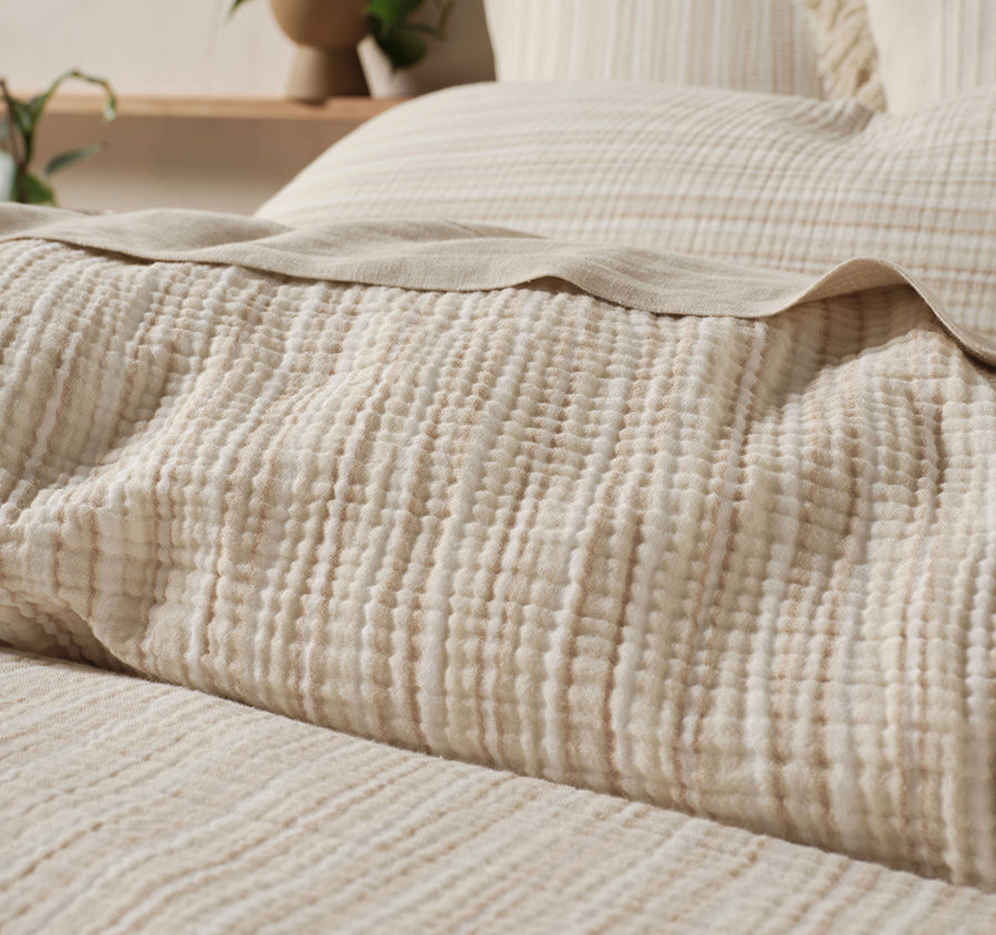 Majorca Quilt Cover Set Range Natural