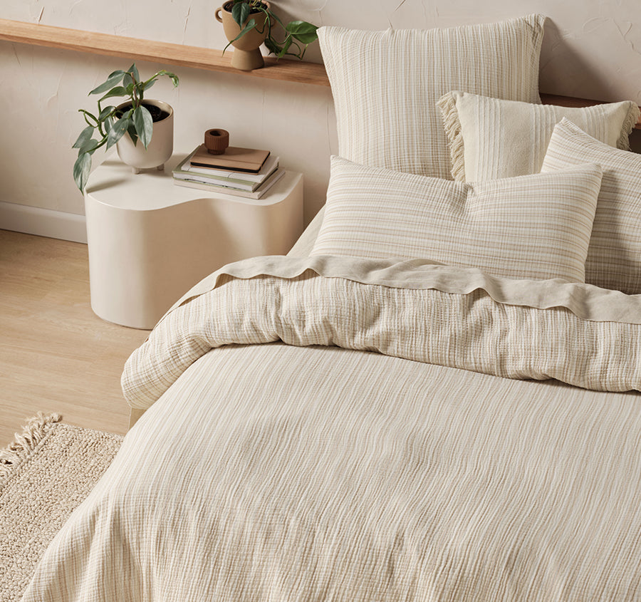 Majorca Quilt Cover Set Range Natural