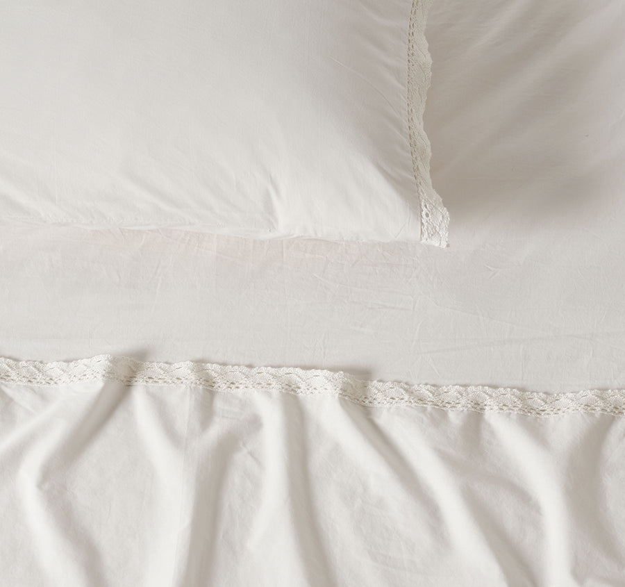 Marion 250TC Organic Cotton Mega Sheet Set Range Off White