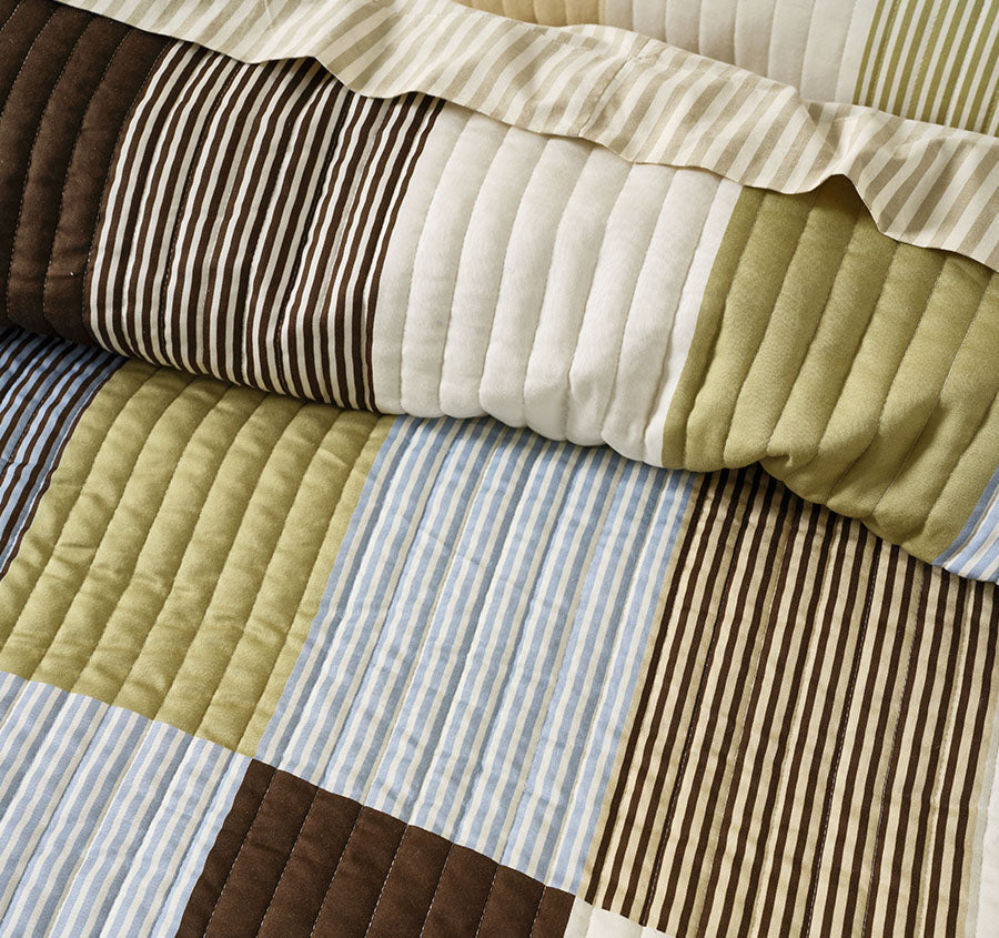 Mateo Quilt Cover Set Range Khaki