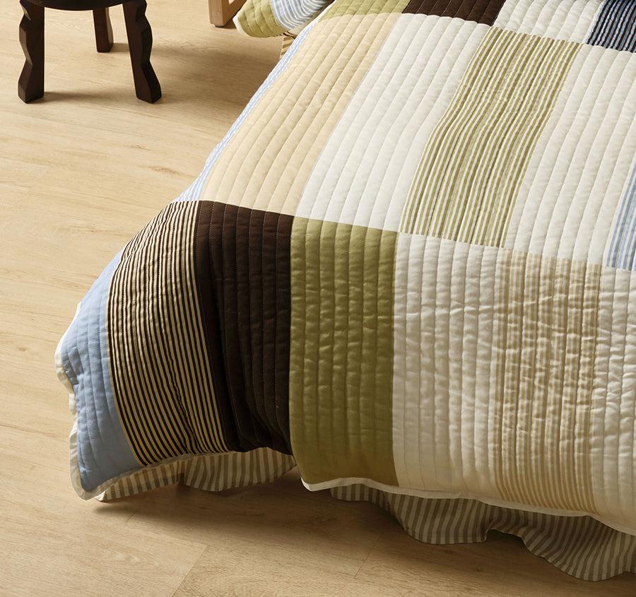 Mateo Quilt Cover Set Range Khaki