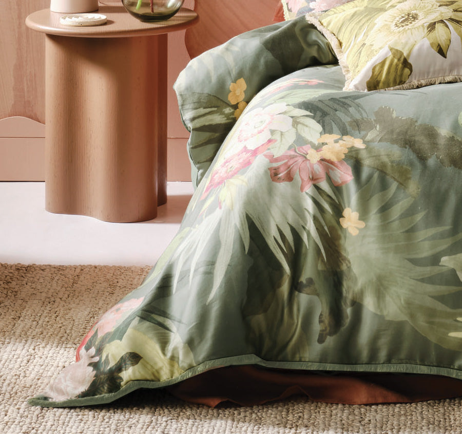 Matira Quilt Cover Set Range Green