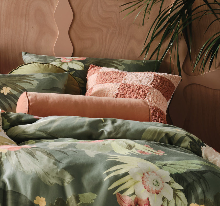 Matira Quilt Cover Set Range Green