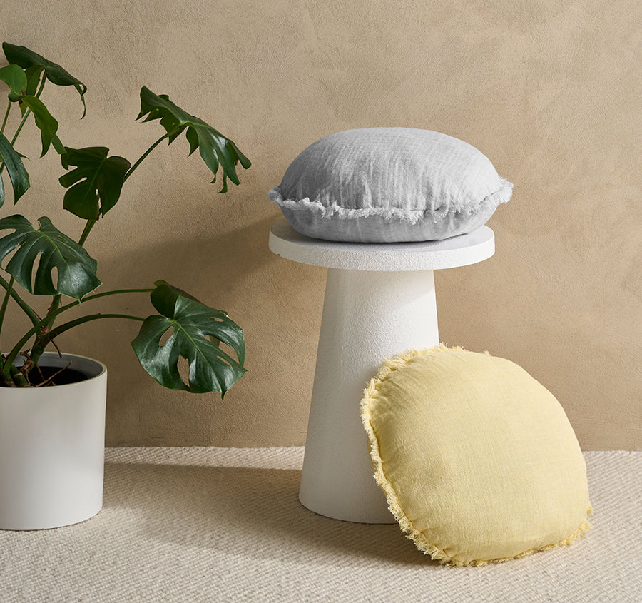 Maya 45cm Round Filled Cushion Butter