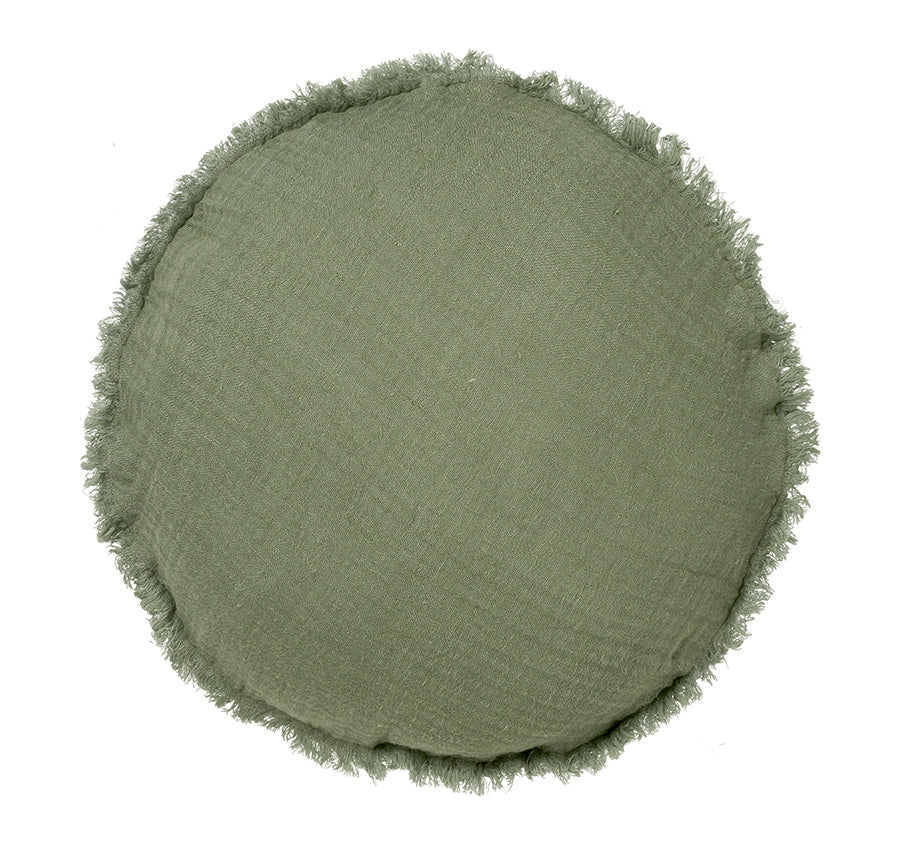 Maya 45cm Filled Round Cushion Moss – Manchester Warehouse