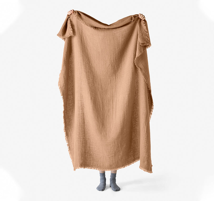 Maya 130x170cm Throw Rug Nutmeg