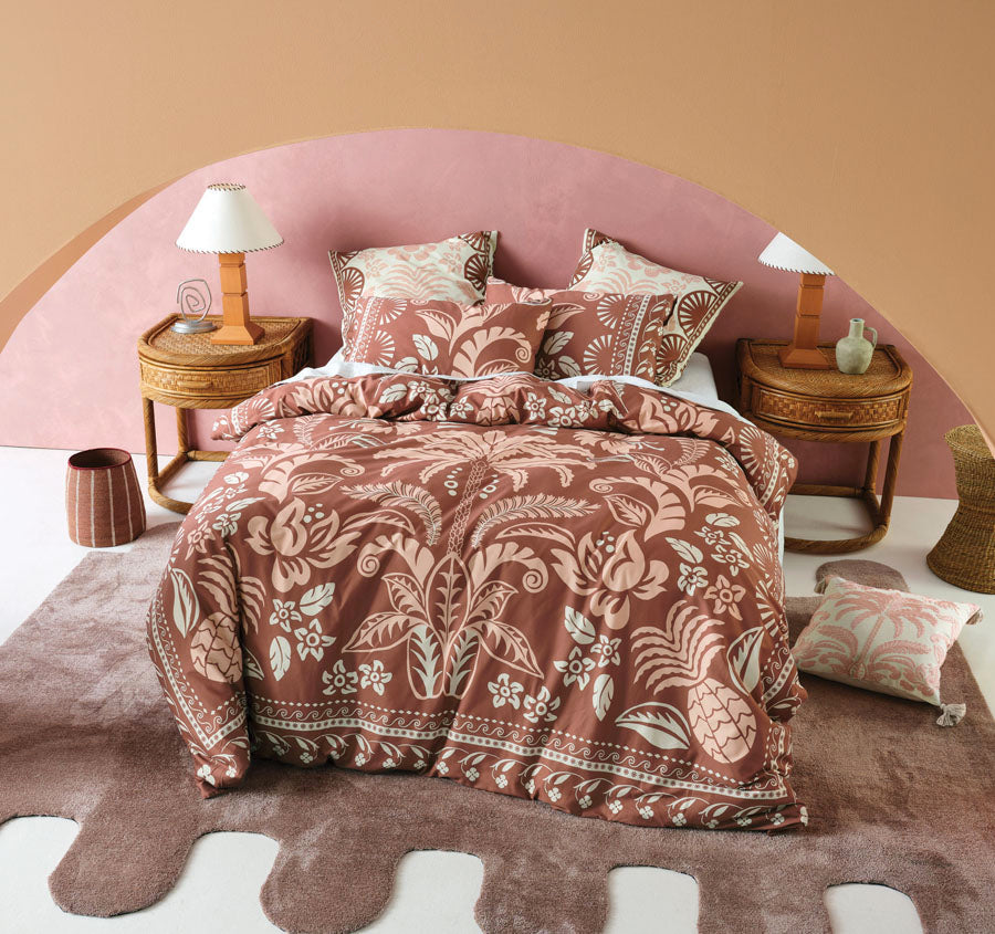 Messina Quilt Cover Set Range Pink Clay