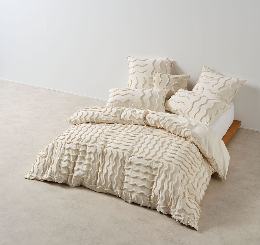 Metung Quilt Cover Set Range Latte
