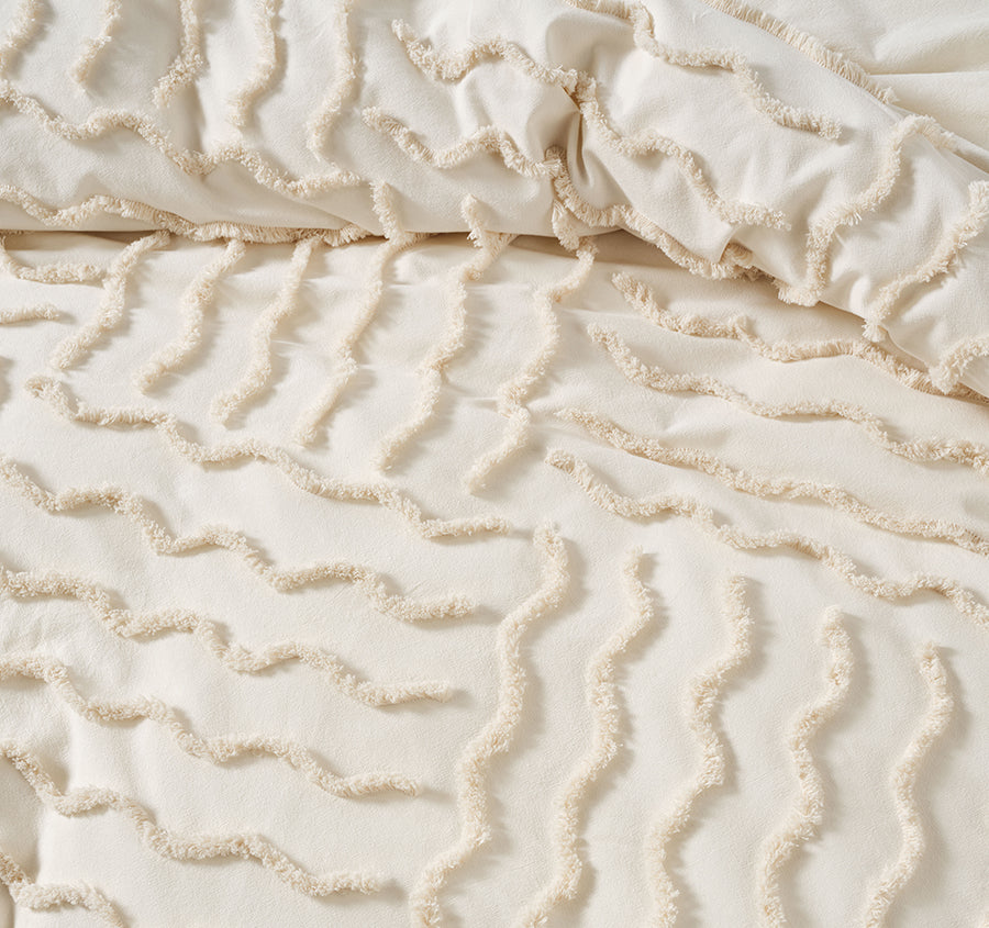 Metung Quilt Cover Set Range Latte