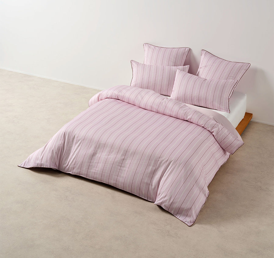 Monday Stripe Quilt Cover Set Range Lilac