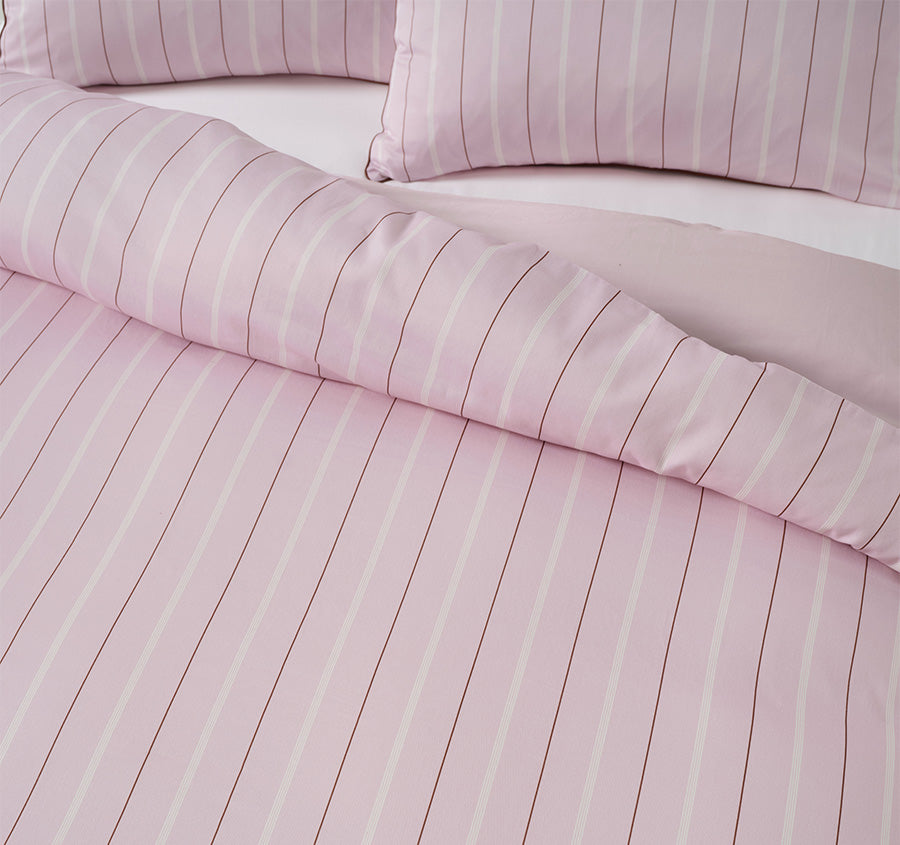 Monday Stripe Quilt Cover Set Range Lilac
