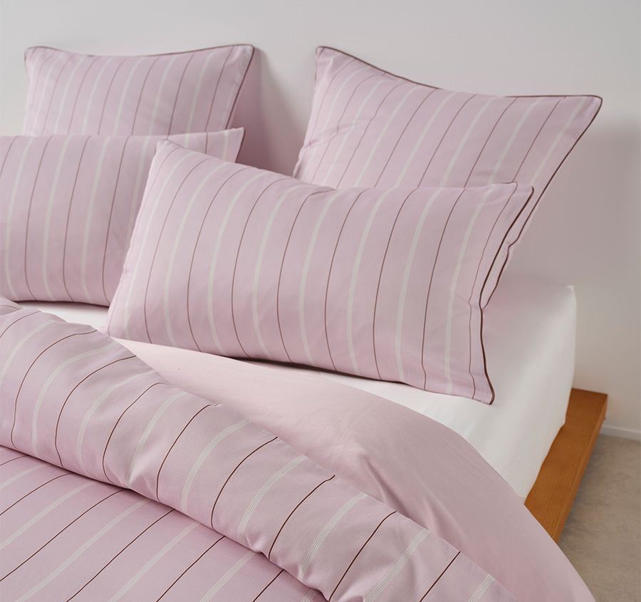 Monday Stripe Quilt Cover Set Range Lilac