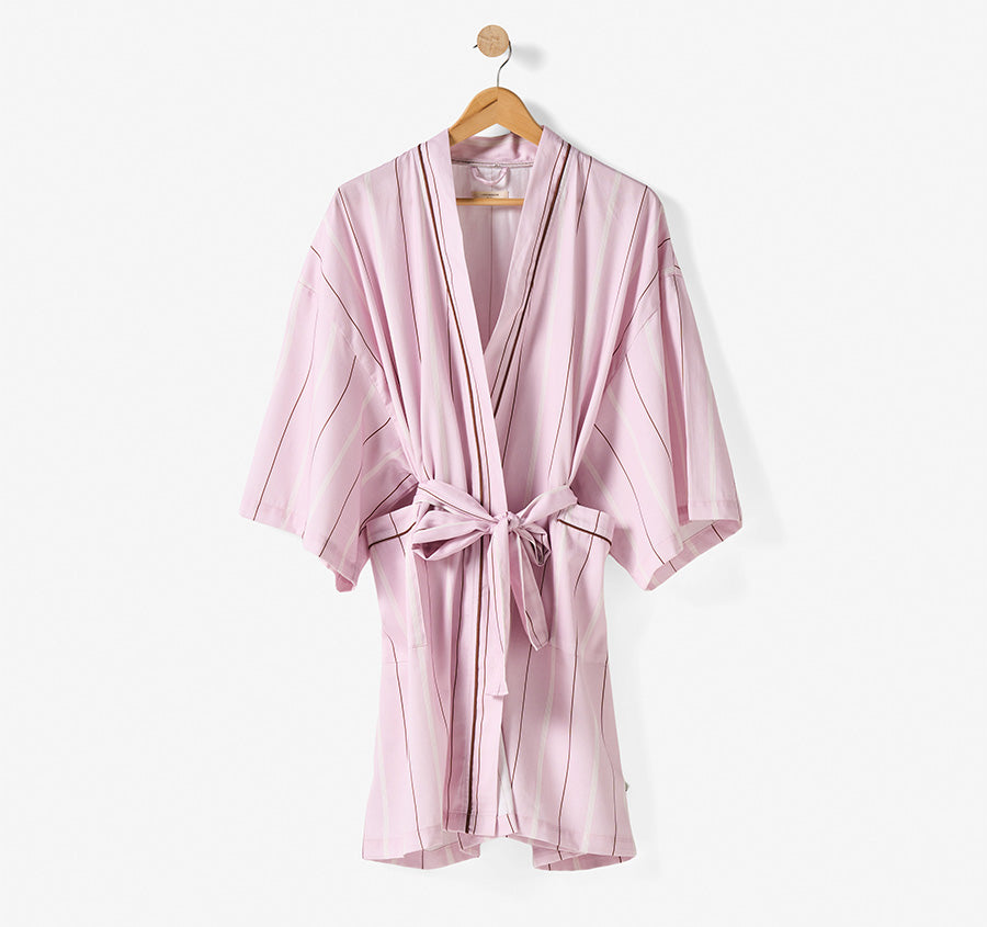 Monday Stripe Bathrobe Lilac