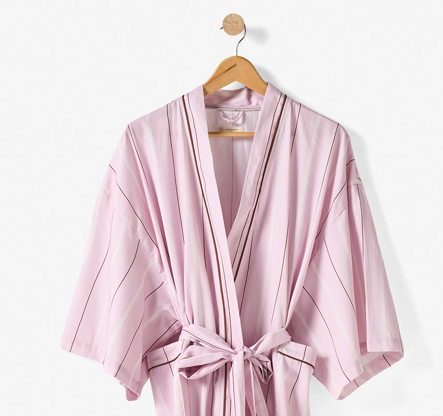 Monday Stripe Bathrobe Lilac