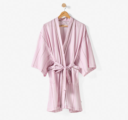 Monday Stripe Bathrobe Lilac