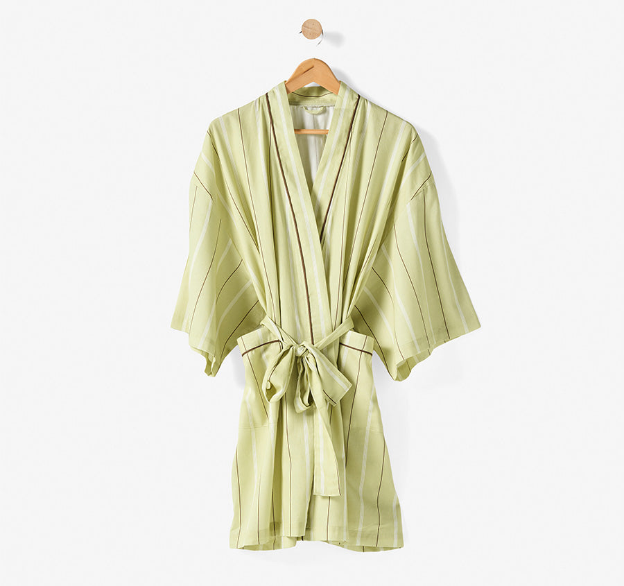 Monday Stripe Bathrobe Pear