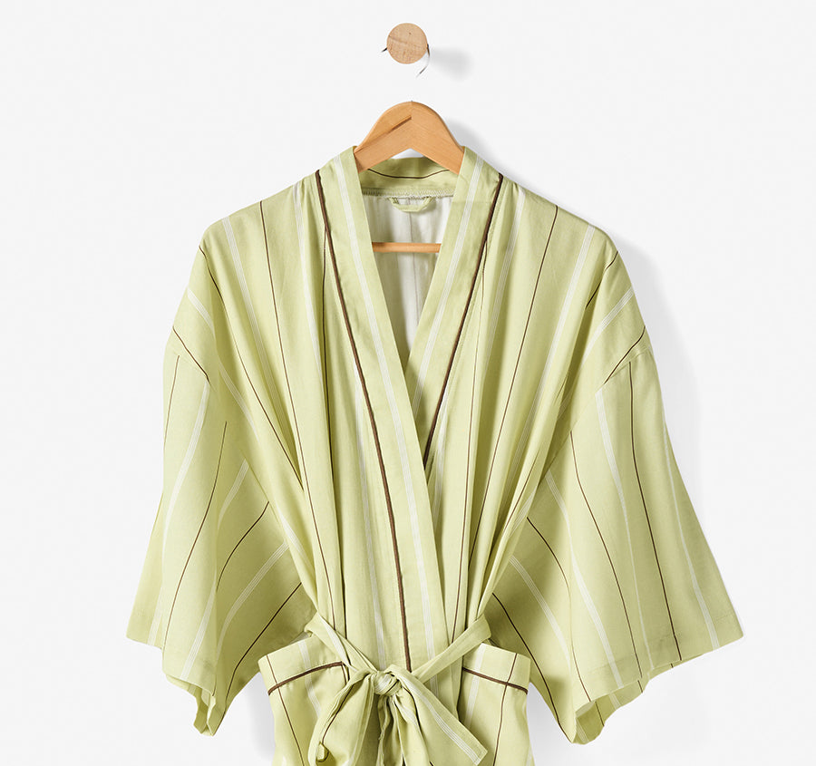 Monday Stripe Bathrobe Pear