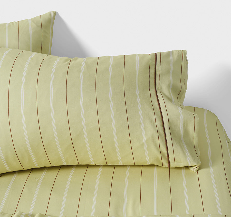 Monday Stripe Sheet Set Range Pear