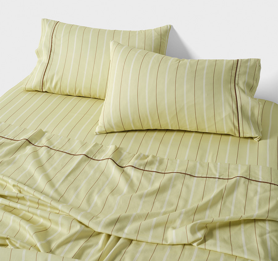 Monday Stripe Sheet Set Range Pear