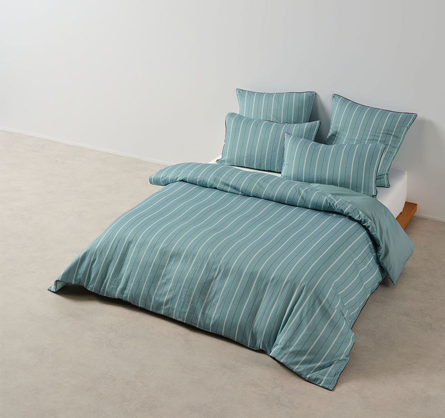 Monday Stripe Quilt Cover Set Range Reef
