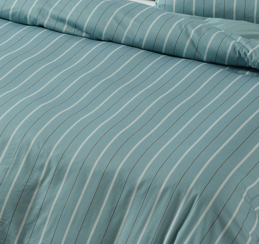 Monday Stripe Quilt Cover Set Range Reef