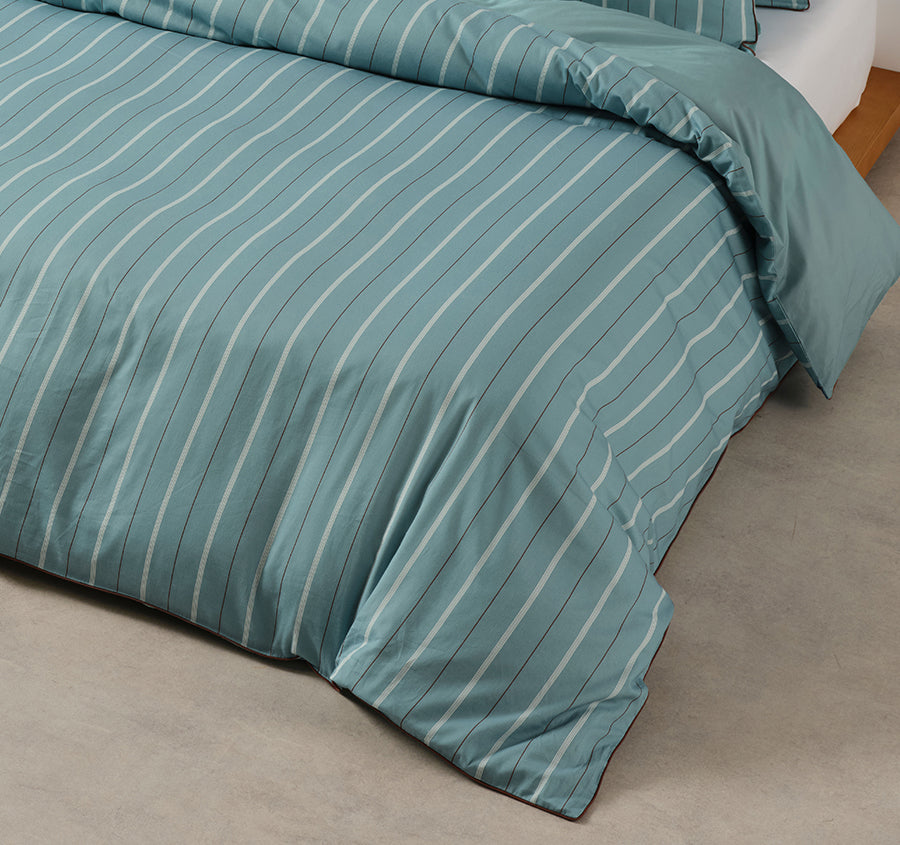 Monday Stripe Quilt Cover Set Range Reef