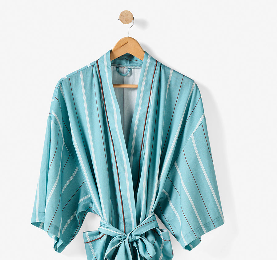 Monday Stripe Bathrobe Reef