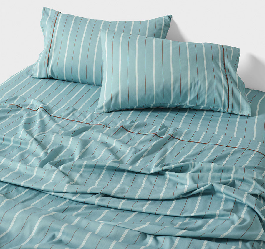Monday Stripe Sheet Set Range Reef