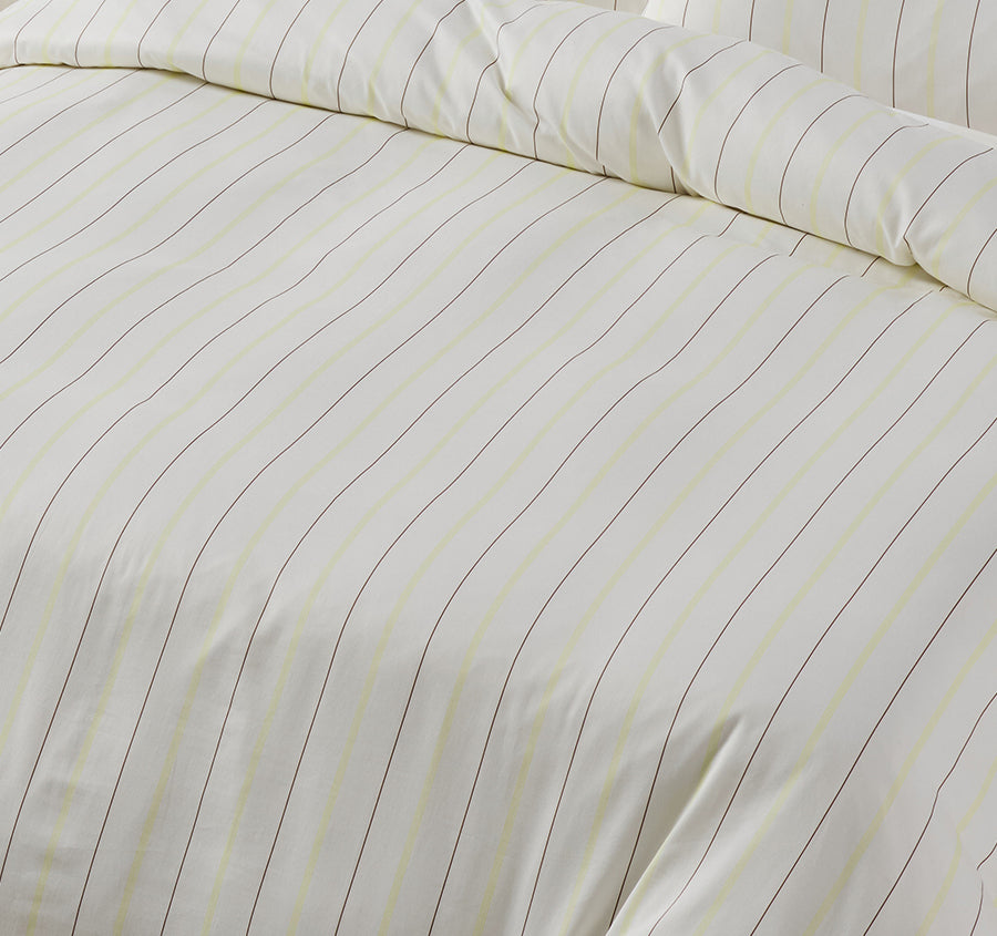 Monday Stripe Quilt Cover Set Range White