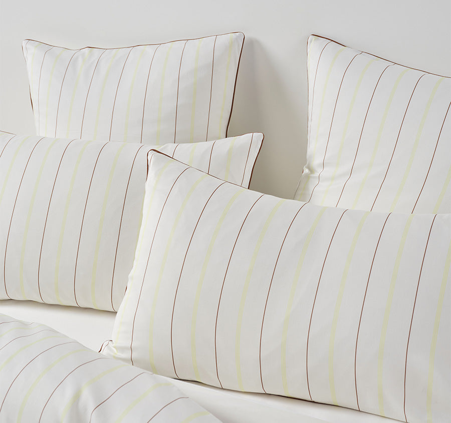 Monday Stripe Quilt Cover Set Range White
