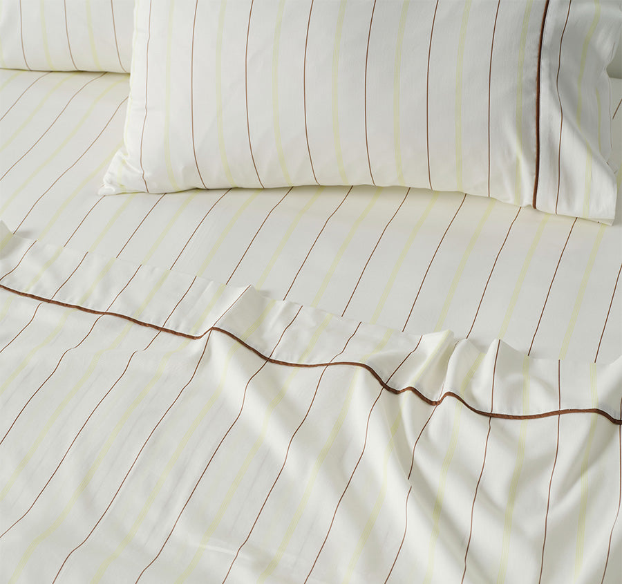 Monday Stripe Sheet Set Range White