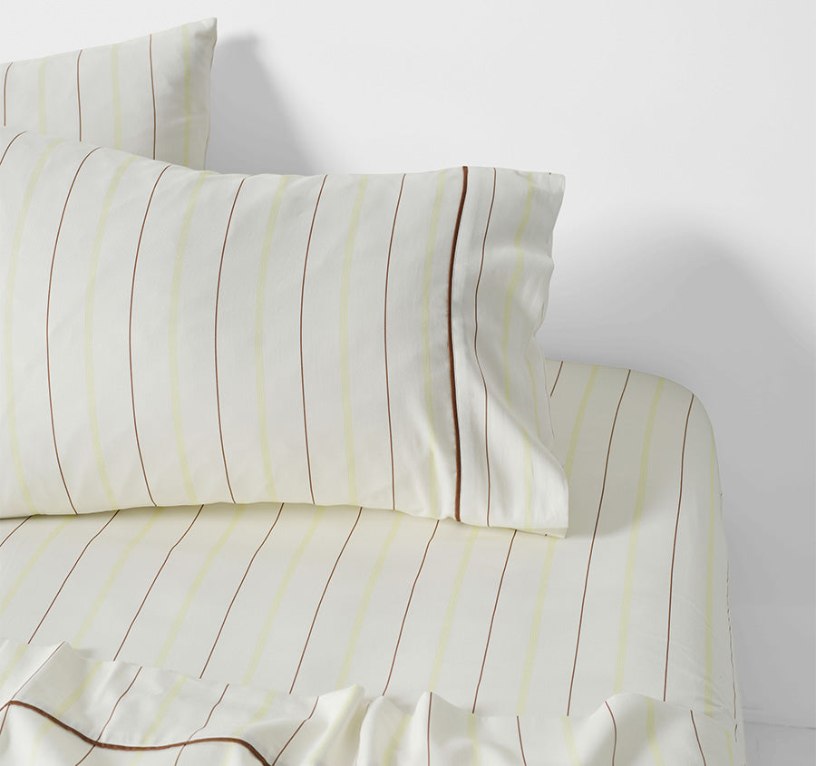 Monday Stripe Sheet Set Range White