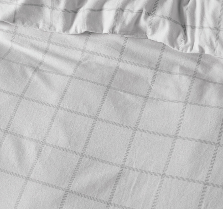 Morella Printed Flannelette Cotton Quilt Cover Set Range Smoke