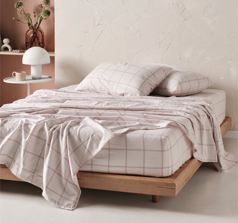 Morella Printed Flannelette Cotton Sheet Set Range Dusk