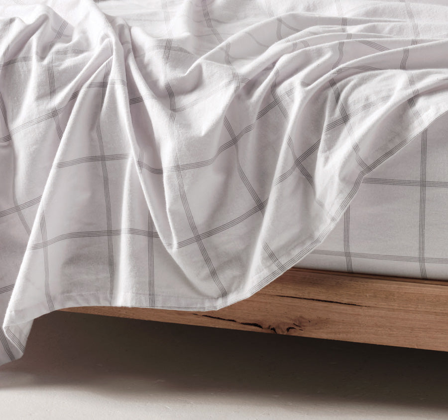 Morella Printed Flannelette Cotton Sheet Set Range Smoke