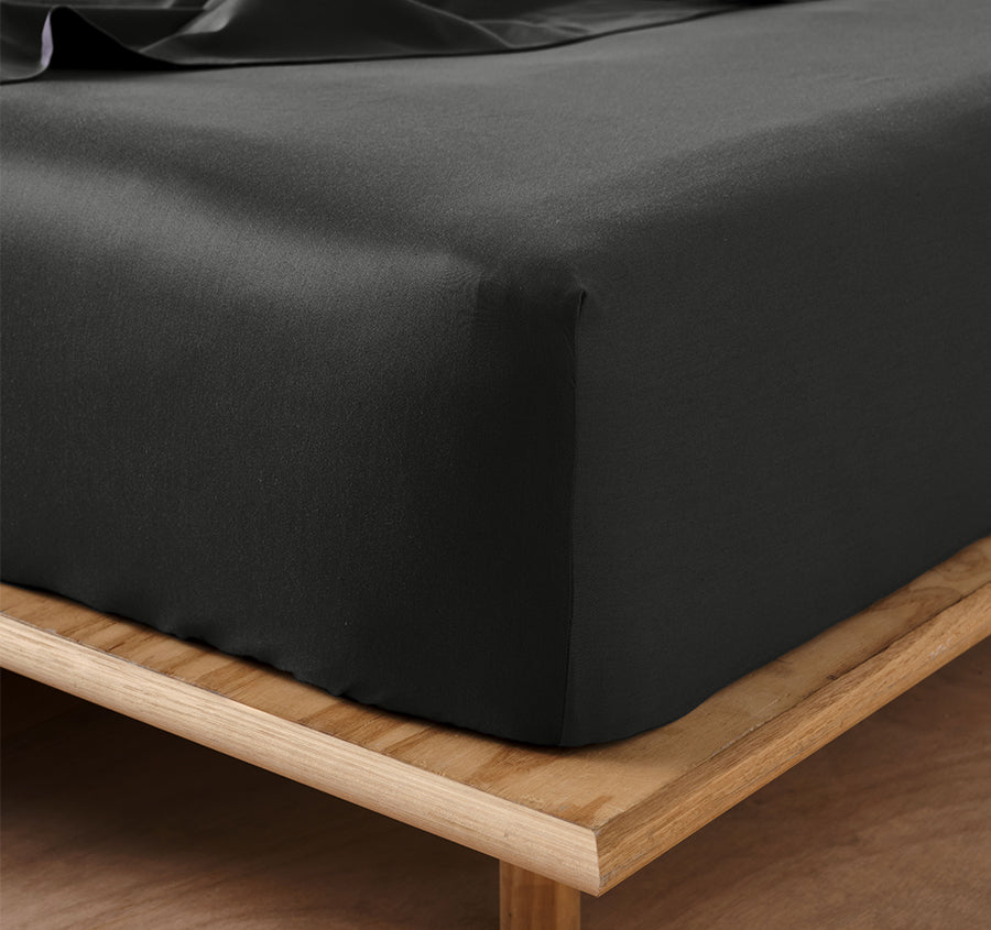 Nara 400THC Bamboo Cotton Mega Fitted Sheet Range Charcoal